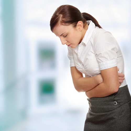 Women having stomach pain
