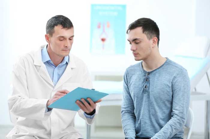 Doctor talking with patient