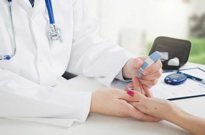 Doctor checking patient in clinic