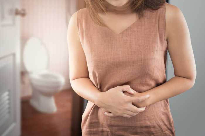 Women having stomach pain