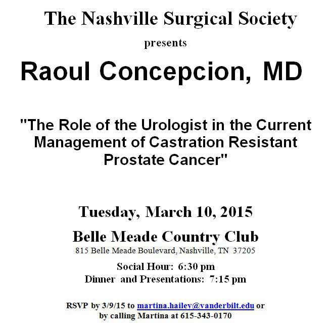 The Nashville Surgical Society Presents Raoul Concepcion, MD