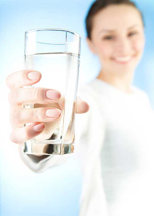 Women Holding Glass full with water