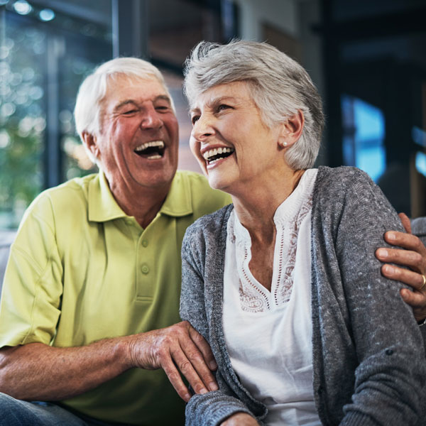 mature couple laughing