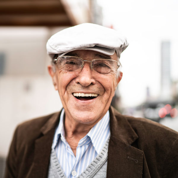 elderly man smiling