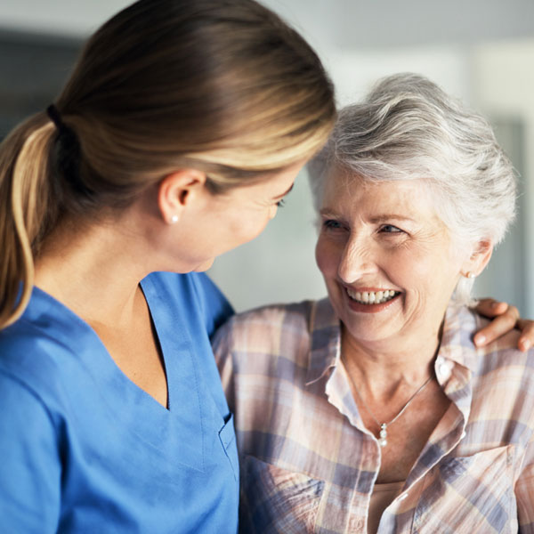 mature woman with nurse